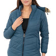 Women Hooded Collar Navy Blue Jacket