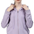 Women Solid Cotton Lavender Hooded