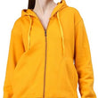 Women Solid Cotton Mustard Hooded