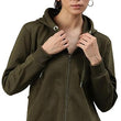 Women Solid Cotton Olive Hooded