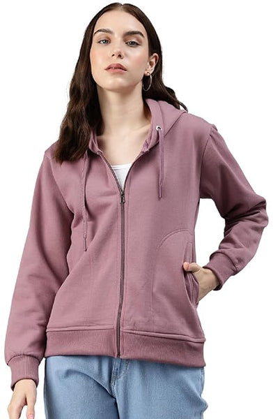 Women Solid Cotton Onion Hooded