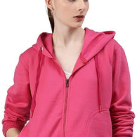 Women Solid Cotton Rani Hooded