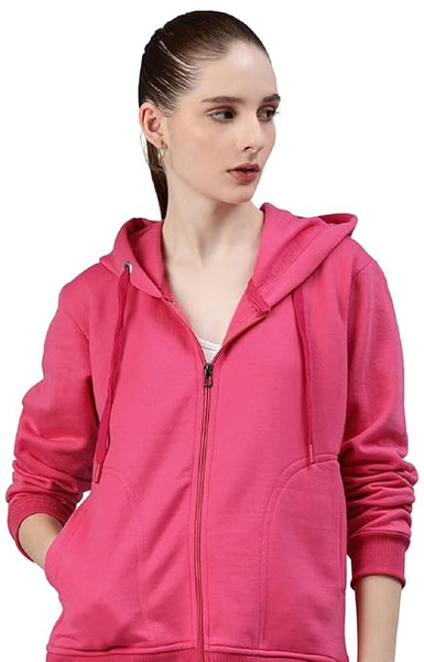 Women Solid Cotton Rani Hooded