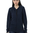 Women Cotton Plain Navy Blue Hooded