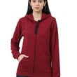 Women Cotton Plain Maroon Hooded