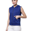 Women Half Sleeves Royal Blue Jacket