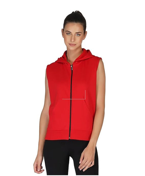 Women Half Sleeves Red Jacket