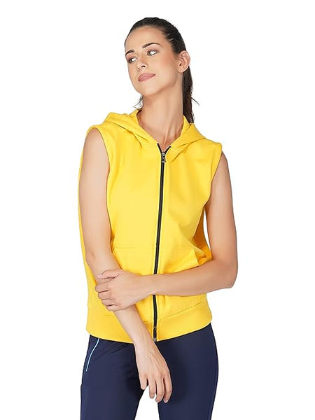 Women Half Sleeves Yellow Jacket