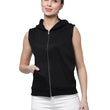 Women Half Sleeves Black Jacket