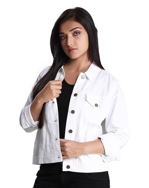 Women Denim White Frost Jacket