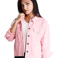 Women Denim Pink Jacket