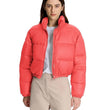 Women Solid Puffer Light Orange Jacket