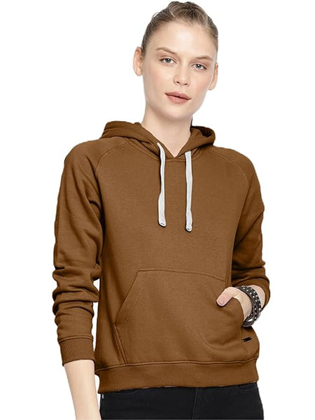 Women Winter Neck Brown Hooded