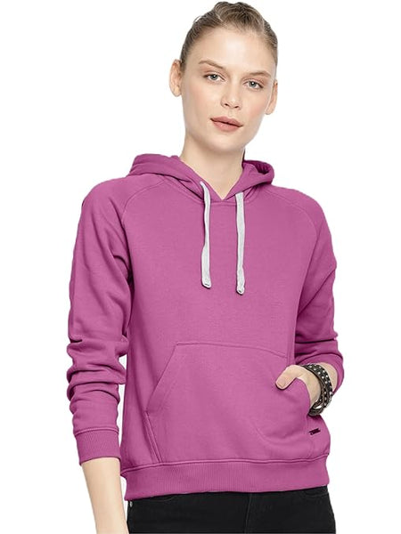 Women Winter Neck Dusty Pink Hooded