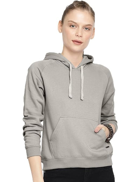 Women Winter Neck Grey Hooded