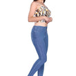 Women Strechable Denim Stone Blue Jeans