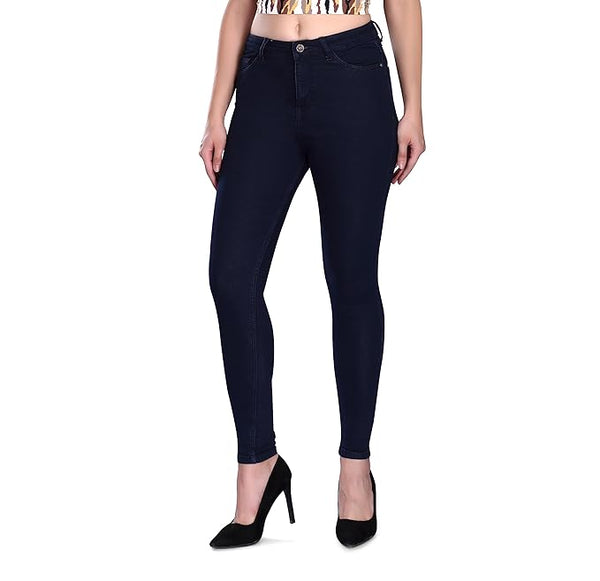 Women Strechable Denim Navy Blue Jeans