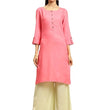 Classy Pink Women Rayon Straight Kurti