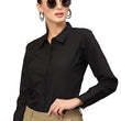 Women Cotton Regular Formal Black Shirt