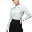 Women Cotton Regular Formal Blue Shirt