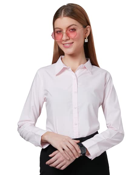 Women Cotton Regular Formal Light Pink Shirt