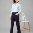 Women Cotton Regular Formal Sky Blue Shirt