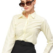 Women Cotton Regular Formal Light Yellow Shirt