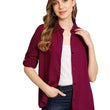 Women Solid Casual Maroon Shirt