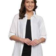 Women Solid Casual White Shirt