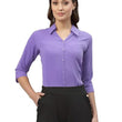 Women Poly Solid Dark Purple Shirt