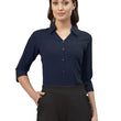 Women Poly Solid Navy Blue Shirt