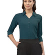 Women Poly Solid Teal Shirt