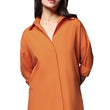 Women Oversized Cotton Orange Shirt