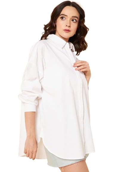 Women Oversized Cotton White Shirt