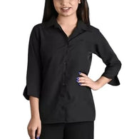 Women Plain Solid Formal Black Shirts