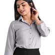 Women Plain Solid Formal Grey Shirts