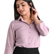 Women Plain Solid Formal Onion Pink Shirts