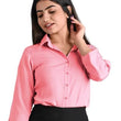 Women Plain Solid Formal Pink Shirts