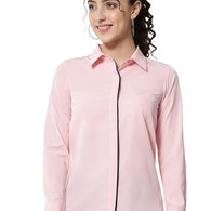 Women Office Wear Formal Light Pink Shirt