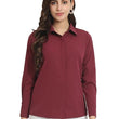 Women Office Wear Formal Maroon Shirt