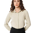 Women Office Wear Formal Beige Shirt