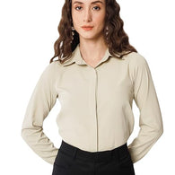 Women Office Wear Formal Beige Shirt