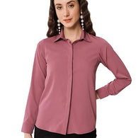 Women Office Wear Formal Pink Shirt