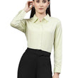 Women Solid Regular Formal Lime Green Shirt