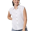 Women Plain Sleevesless White Shirt