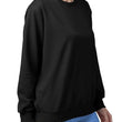 Women Cotton Plain Black Sweatshirt