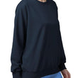 Women Cotton Plain Navy Blue Sweatshirt