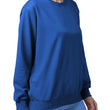 Women Cotton Plain Royal Blue Sweatshirt