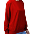 Women Cotton Plain Red Sweatshirt