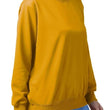 Women Cotton Plain Yellow Sweatshirt